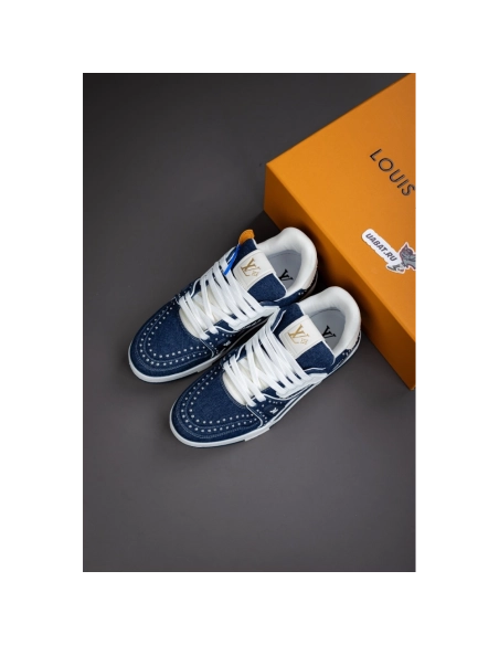 Louis Vuitton Denim Indigo Blue Trainer Sneaker 1AJ515,LOUIS VUITTON Sneakers