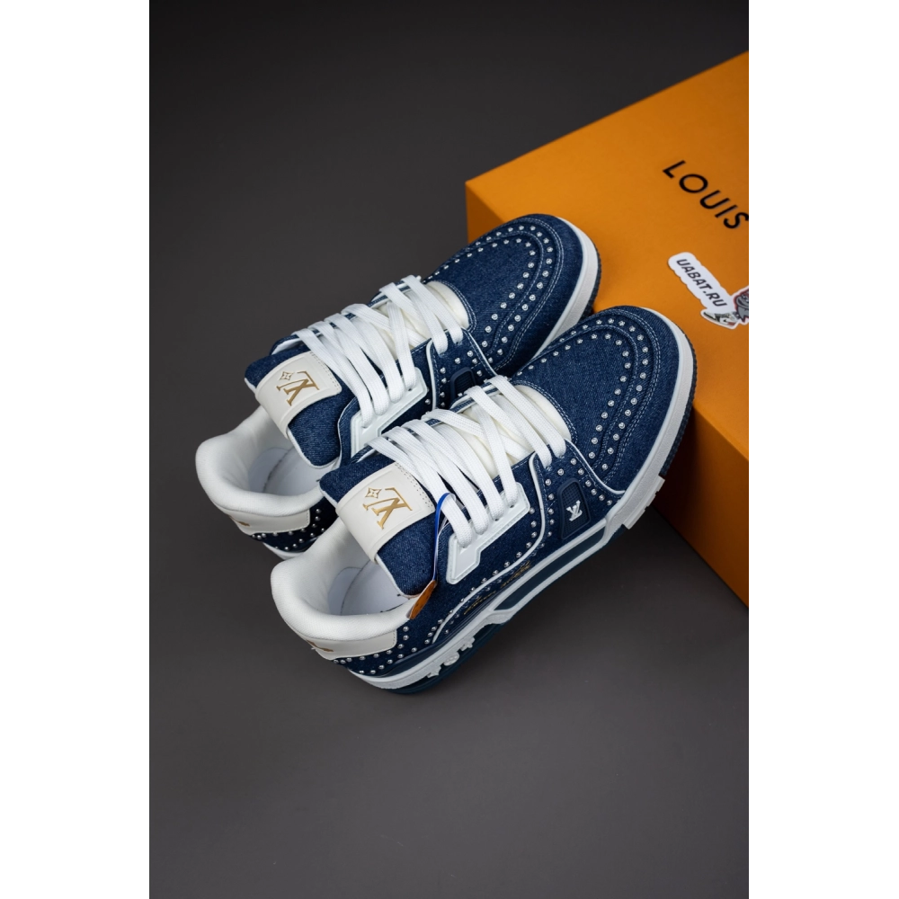 Louis Vuitton Denim Indigo Blue Trainer Sneaker 1AJ515,LOUIS VUITTON Sneakers