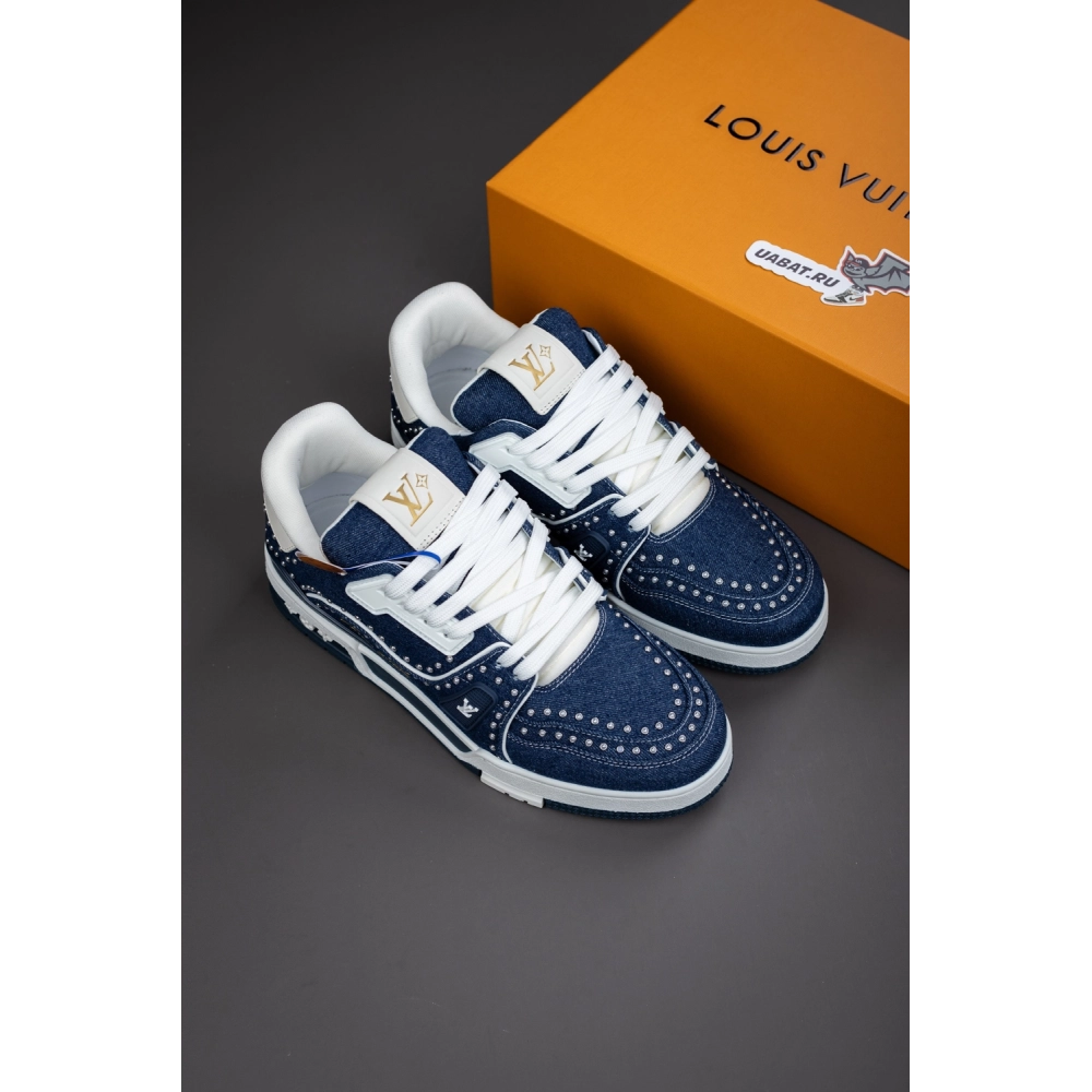 Louis Vuitton Denim Indigo Blue Trainer Sneaker 1AJ515,LOUIS VUITTON Sneakers
