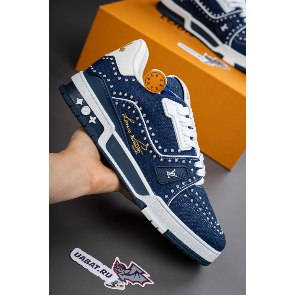 Louis Vuitton Denim Indigo Blue Trainer Sneaker 1AJ515,LOUIS VUITTON Sneakers