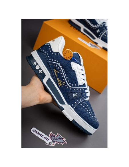 Louis Vuitton Denim Indigo Blue Trainer Sneaker 1AJ515,LOUIS VUITTON Sneakers