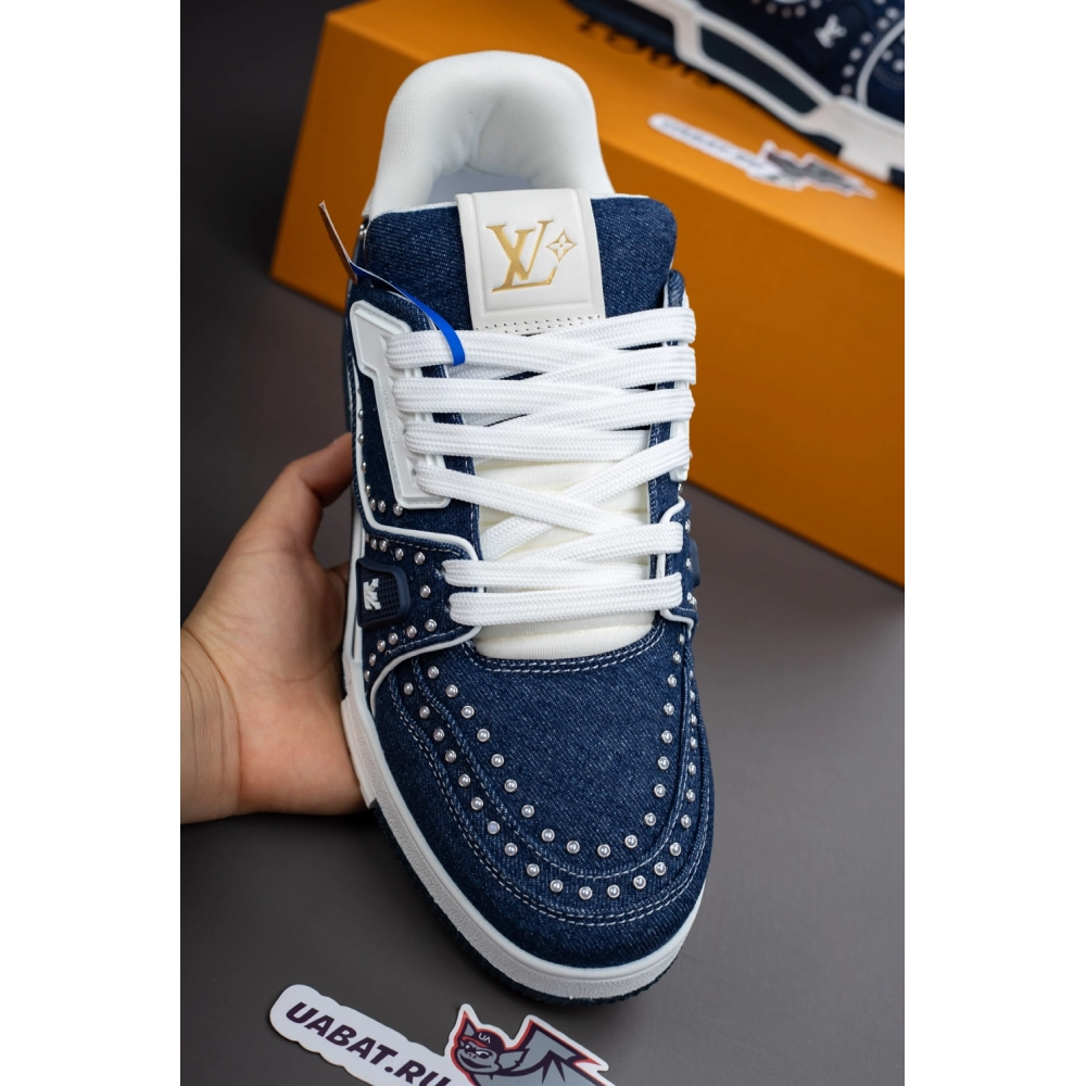 Louis Vuitton Denim Indigo Blue Trainer Sneaker 1AJ515,LOUIS VUITTON Sneakers