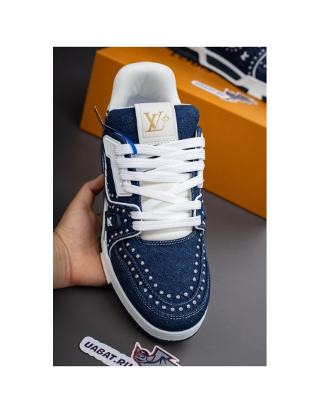 Louis Vuitton Denim Indigo Blue Trainer Sneaker 1AJ515,LOUIS VUITTON Sneakers