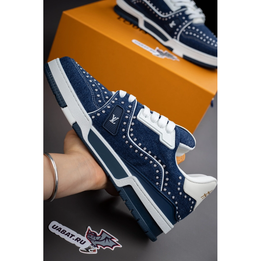 Louis Vuitton Denim Indigo Blue Trainer Sneaker 1AJ515,LOUIS VUITTON Sneakers