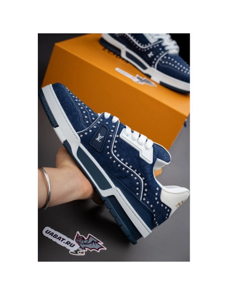 Louis Vuitton Denim Indigo Blue Trainer Sneaker 1AJ515,LOUIS VUITTON Sneakers