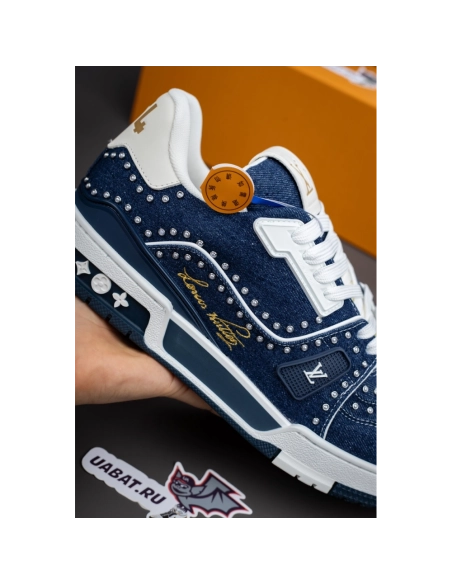 Louis Vuitton Denim Indigo Blue Trainer Sneaker 1AJ515,LOUIS VUITTON Sneakers