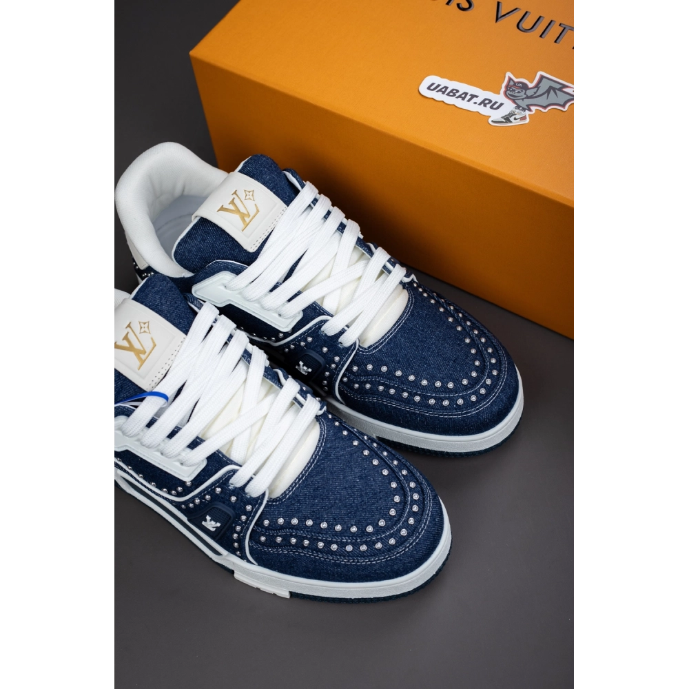 Louis Vuitton Denim Indigo Blue Trainer Sneaker 1AJ515,LOUIS VUITTON Sneakers
