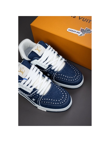Louis Vuitton Denim Indigo Blue Trainer Sneaker 1AJ515,LOUIS VUITTON Sneakers
