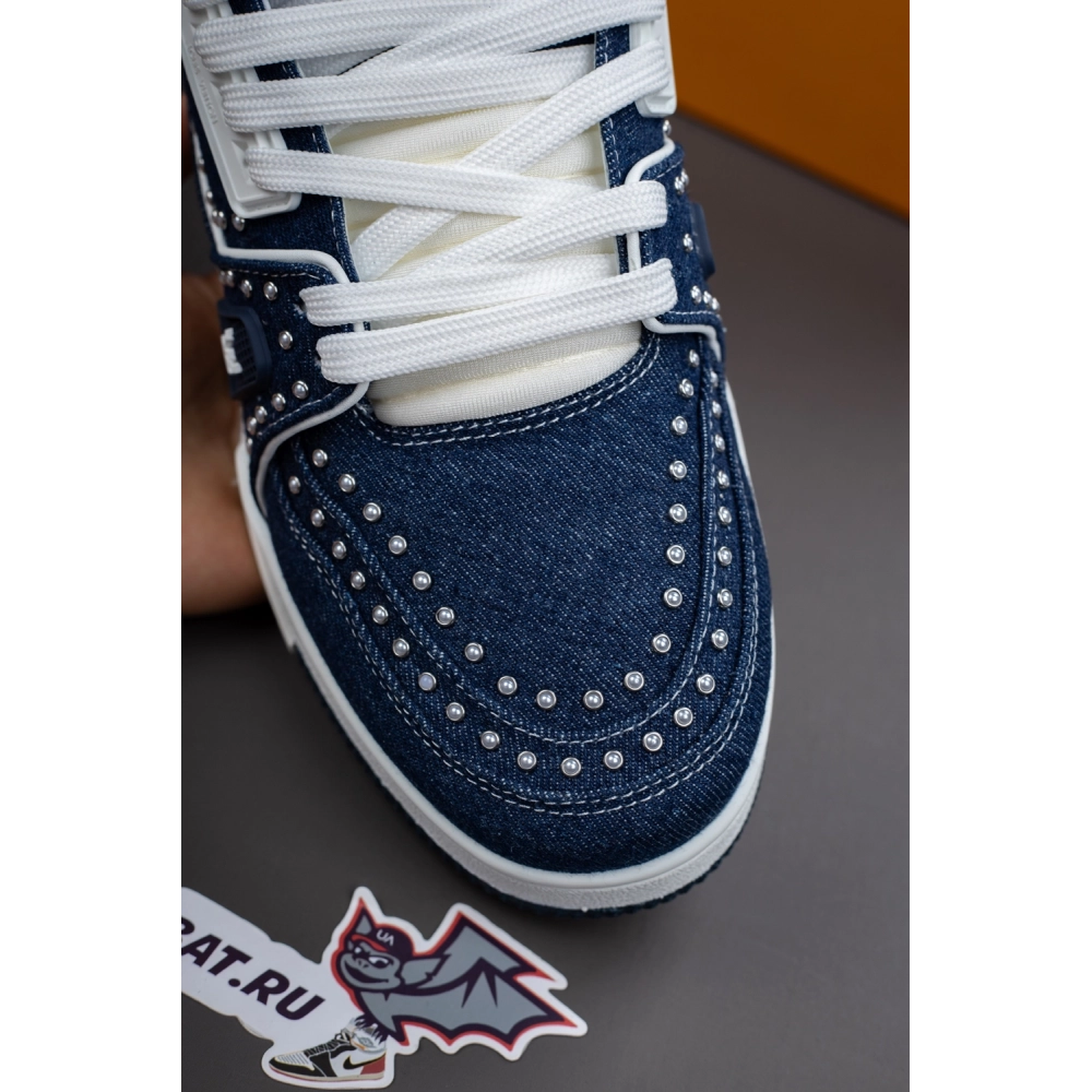 Louis Vuitton Denim Indigo Blue Trainer Sneaker 1AJ515,LOUIS VUITTON Sneakers