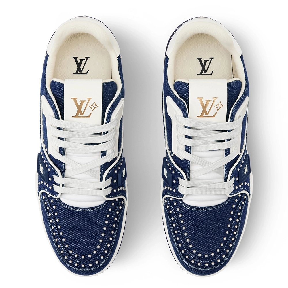 Louis Vuitton Denim Indigo Blue Trainer Sneaker 1AJ515,LOUIS VUITTON Sneakers