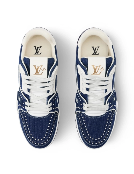 Louis Vuitton Denim Indigo Blue Trainer Sneaker 1AJ515,LOUIS VUITTON Sneakers