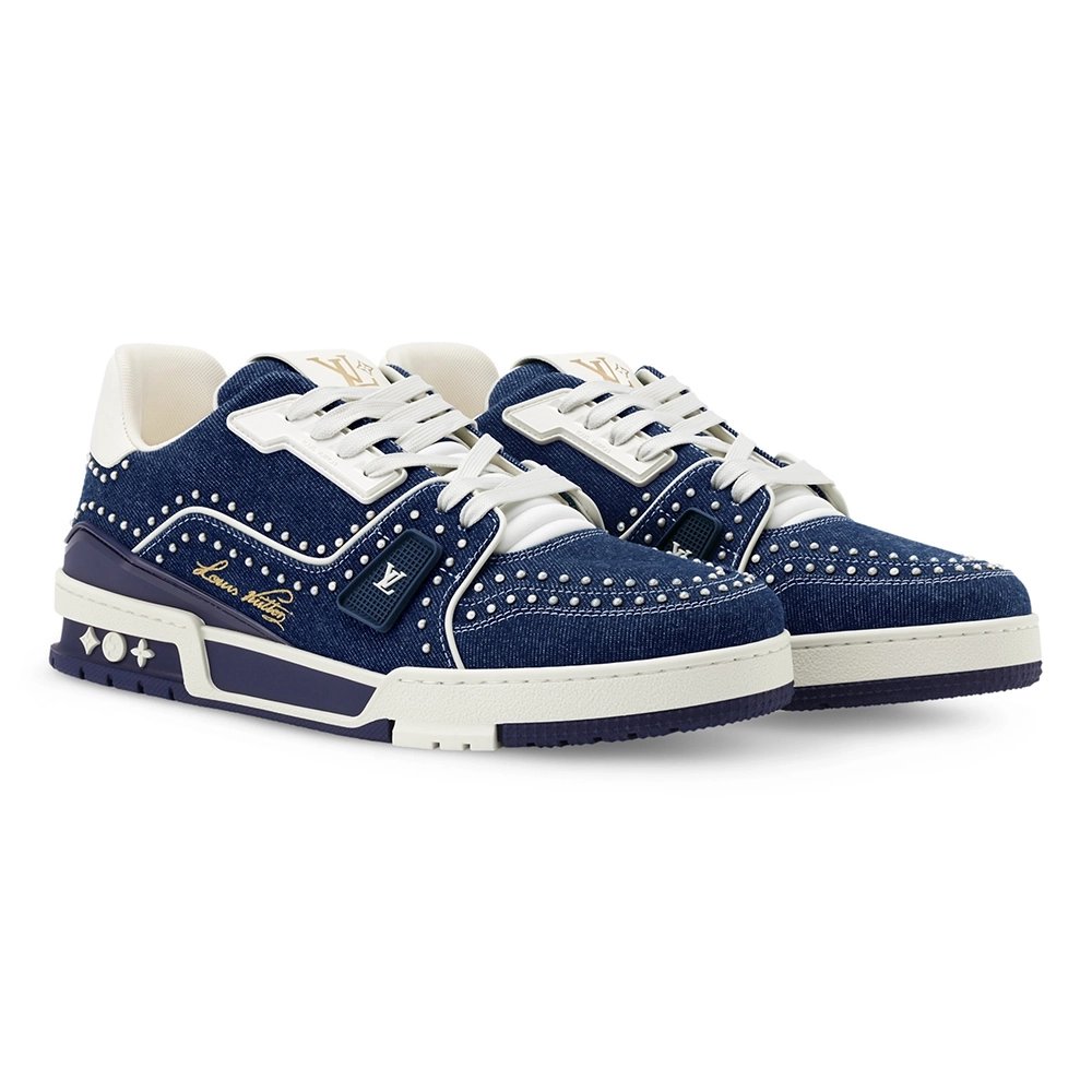 Louis Vuitton Denim Indigo Blue Trainer Sneaker 1AJ515,LOUIS VUITTON Sneakers