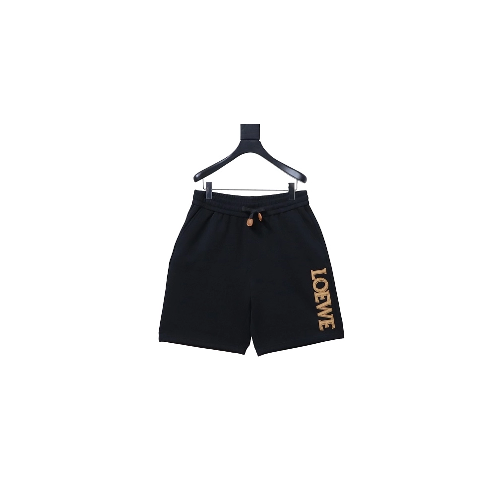 Loewe Applique Letter Shorts Black,Loewe Shorts,Shorts,CLOTHES