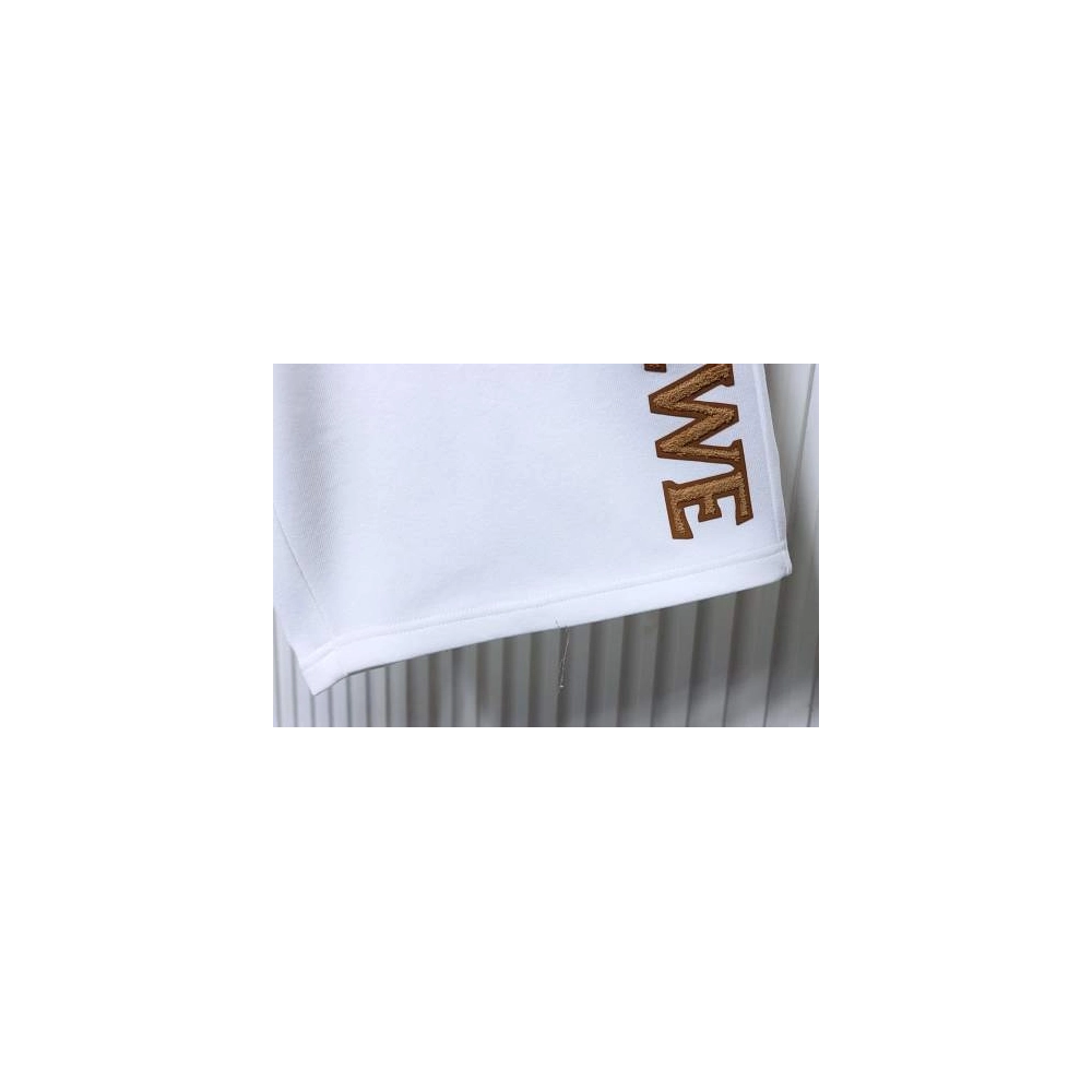 Loewe Applique Letter Shorts White,Loewe Shorts,Shorts,CLOTHES