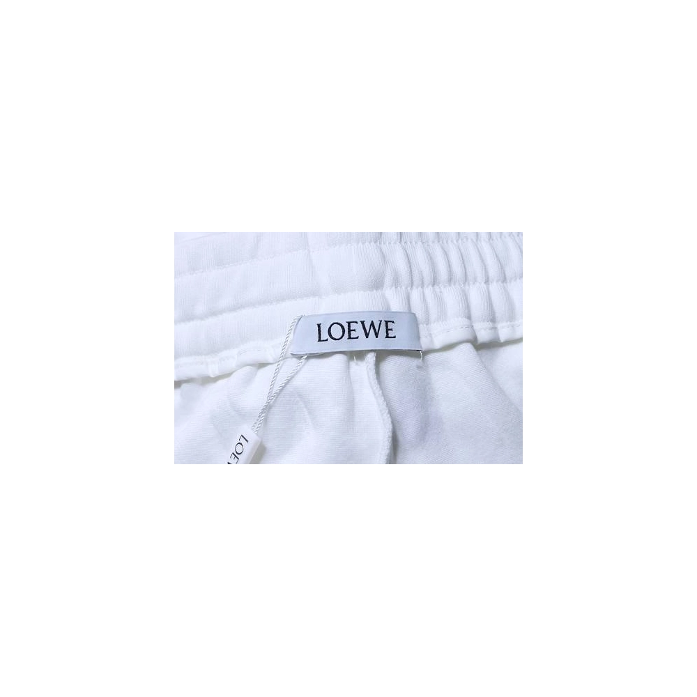 Loewe Applique Letter Shorts White,Loewe Shorts,Shorts,CLOTHES
