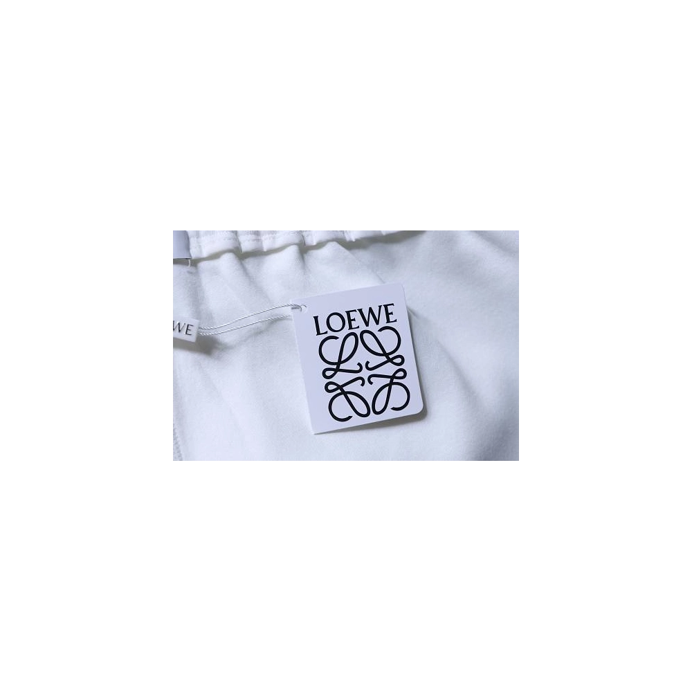Loewe Applique Letter Shorts White,Loewe Shorts,Shorts,CLOTHES