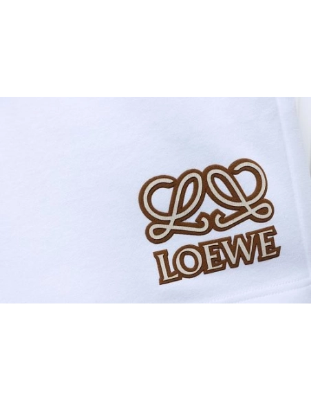 Loewe Letter Logo Print Shorts White,Loewe Shorts,Shorts,CLOTHES