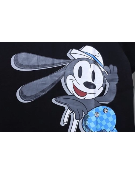 Louis Vuitton Cartoon Rabbit Print T-Shirt Black,Louis Vuitton T-Shirts,T-Shirts,CLOTHES