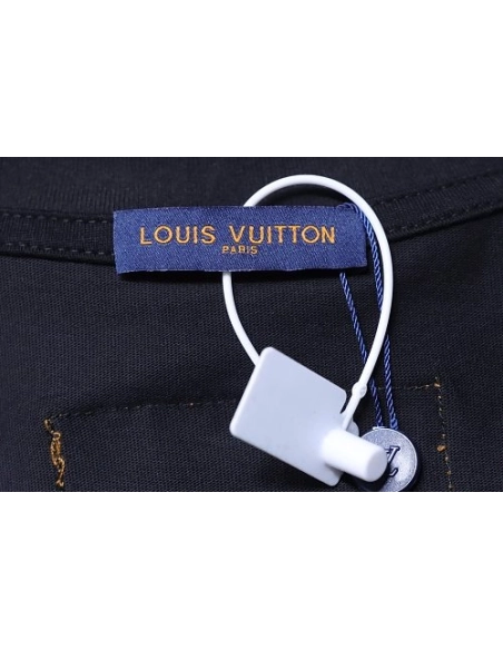 Louis Vuitton Cartoon Rabbit Print T-Shirt Black,Louis Vuitton T-Shirts,T-Shirts,CLOTHES