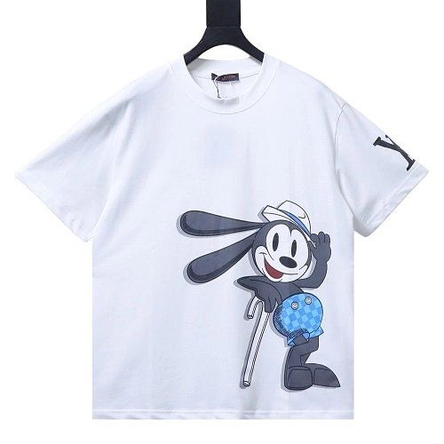 Louis Vuitton Cartoon Rabbit Print T-Shirt White,Louis Vuitton T-Shirts,T-Shirts,CLOTHES