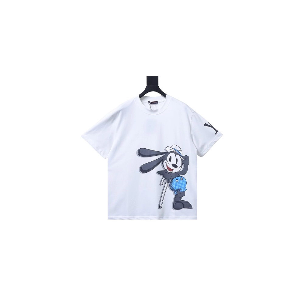 Louis Vuitton Cartoon Rabbit Print T-Shirt White,Louis Vuitton T-Shirts,T-Shirts,CLOTHES