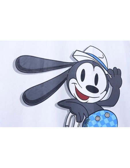 Louis Vuitton Cartoon Rabbit Print T-Shirt White,Louis Vuitton T-Shirts,T-Shirts,CLOTHES