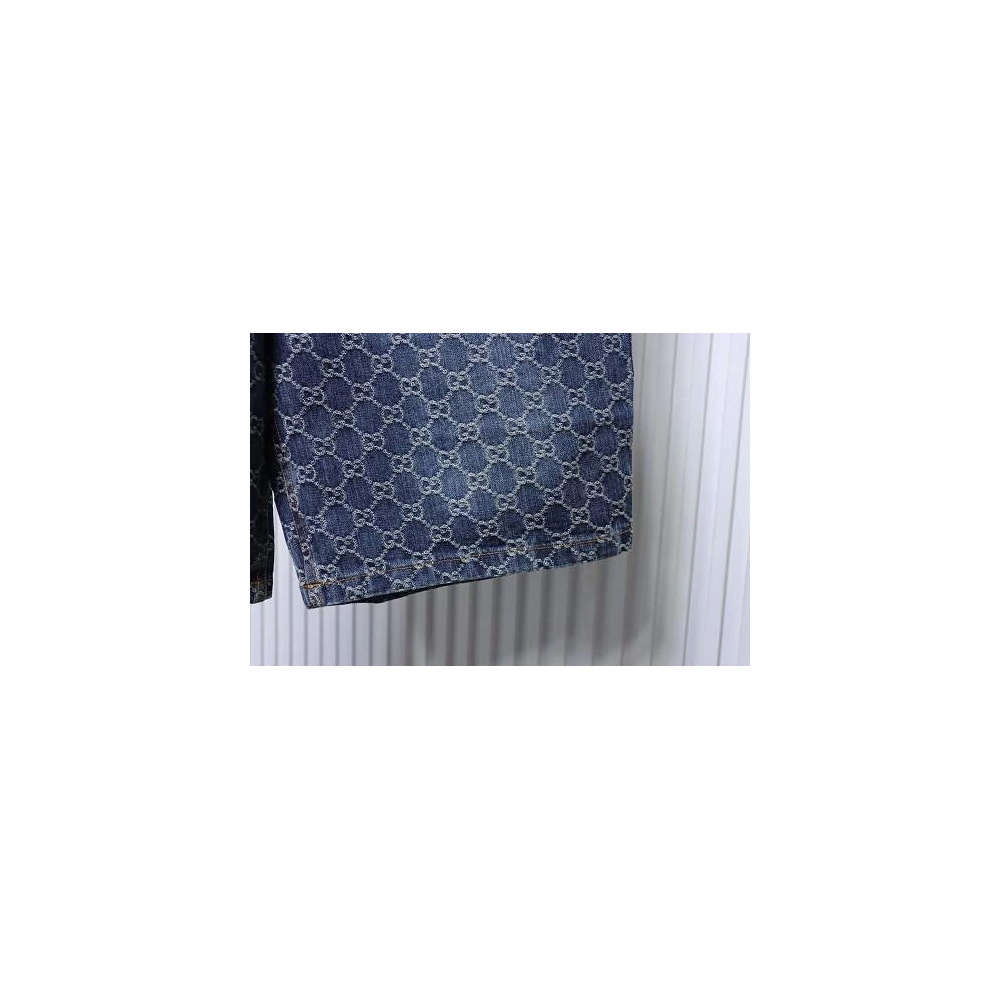Gucci All-Over Monogram Denim Shorts,Gucci Shorts,Shorts,CLOTHES