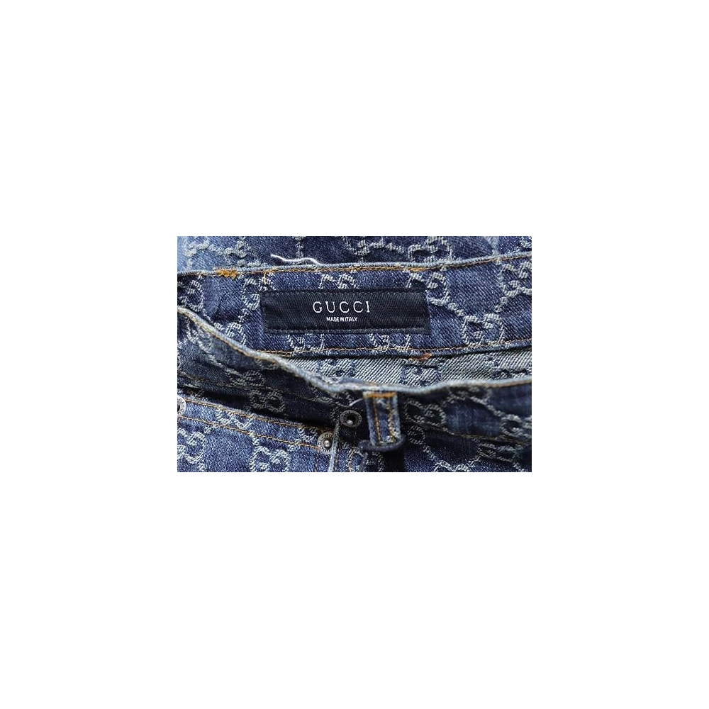 Gucci All-Over Monogram Denim Shorts,Gucci Shorts,Shorts,CLOTHES