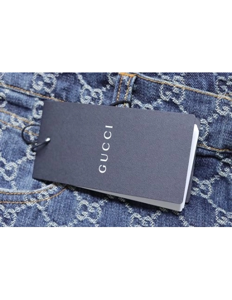 Gucci All-Over Monogram Denim Shorts,Gucci Shorts,Shorts,CLOTHES