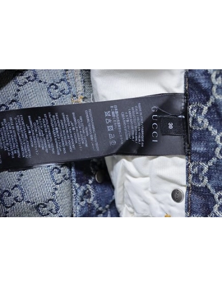 Gucci All-Over Monogram Denim Shorts,Gucci Shorts,Shorts,CLOTHES