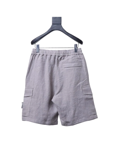Stone Island Grey Linen Shorts,Stone Island Shorts,Shorts,CLOTHES