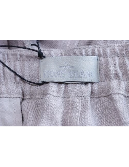 Stone Island Grey Linen Shorts,Stone Island Shorts,Shorts,CLOTHES