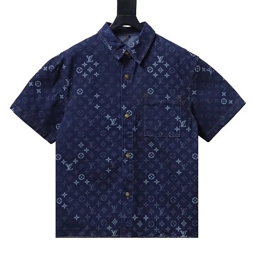 Louis Vuitton All-Over Jacquard Short-Sleeved Shirt,Louis Vuitton Shorts,Shorts,CLOTHES