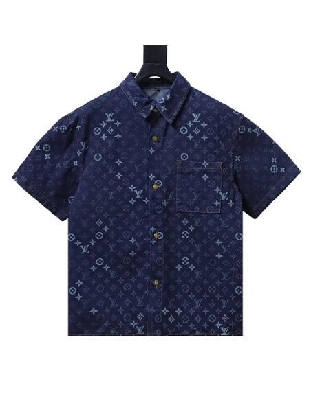Louis Vuitton All-Over Jacquard Short-Sleeved Shirt,Louis Vuitton Shorts,Shorts,CLOTHES
