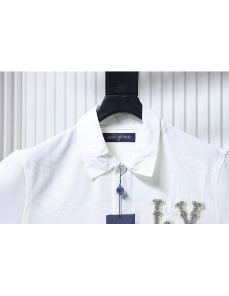 Louis Vuitton Rhinestone Embellished Short-Sleeve Shirt,Louis Vuitton T-Shirts,T-Shirts,CLOTHES