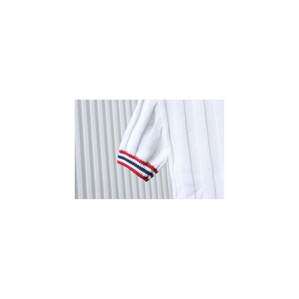 Miu Miu Preppy-Style Short-Sleeve Knit T-Shirt White,Miu Miu T-shirts,T-Shirts,CLOTHES