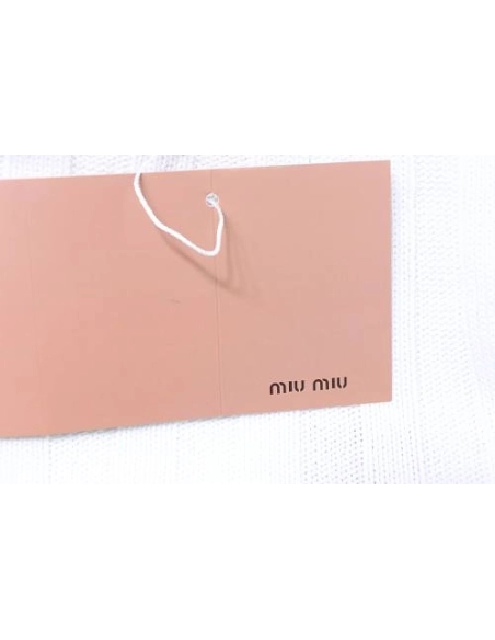 Miu Miu Preppy-Style Short-Sleeve Knit T-Shirt White,Miu Miu T-shirts,T-Shirts,CLOTHES