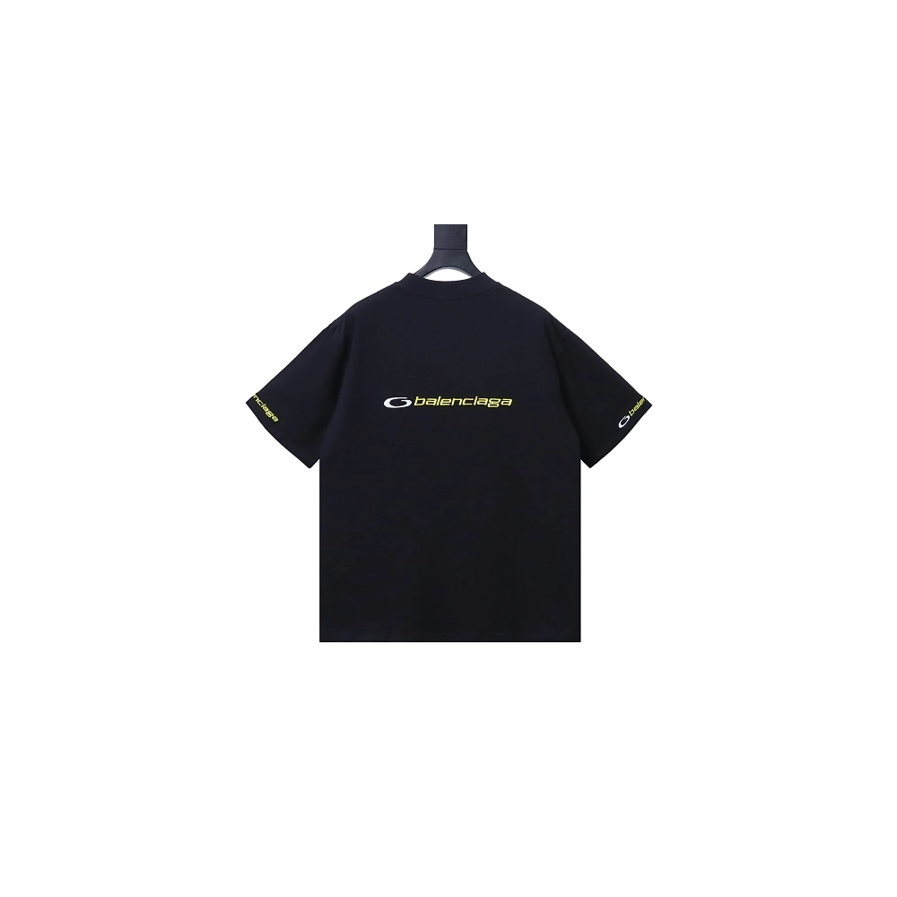 Balenciaga Sleeve Logo Embroidered T-Shirt Black,Balenciaga T-Shirts,T-Shirts,CLOTHES