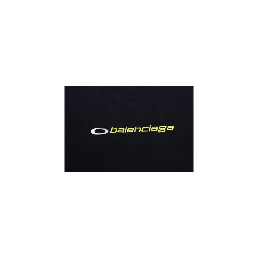 Balenciaga Sleeve Logo Embroidered T-Shirt Black,Balenciaga T-Shirts,T-Shirts,CLOTHES