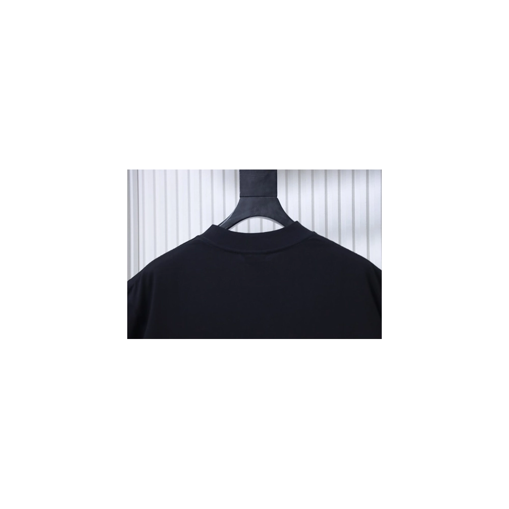 Balenciaga Sleeve Logo Embroidered T-Shirt Black,Balenciaga T-Shirts,T-Shirts,CLOTHES
