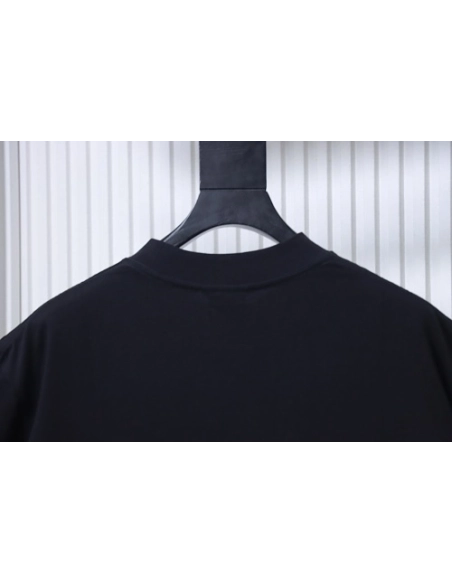 Balenciaga Sleeve Logo Embroidered T-Shirt Black,Balenciaga T-Shirts,T-Shirts,CLOTHES