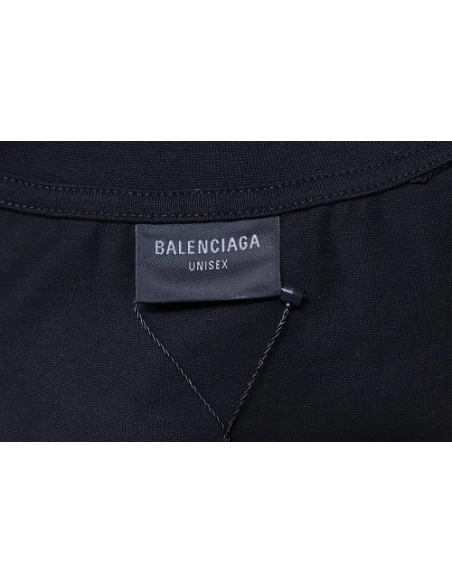 Balenciaga Sleeve Logo Embroidered T-Shirt Black,Balenciaga T-Shirts,T-Shirts,CLOTHES