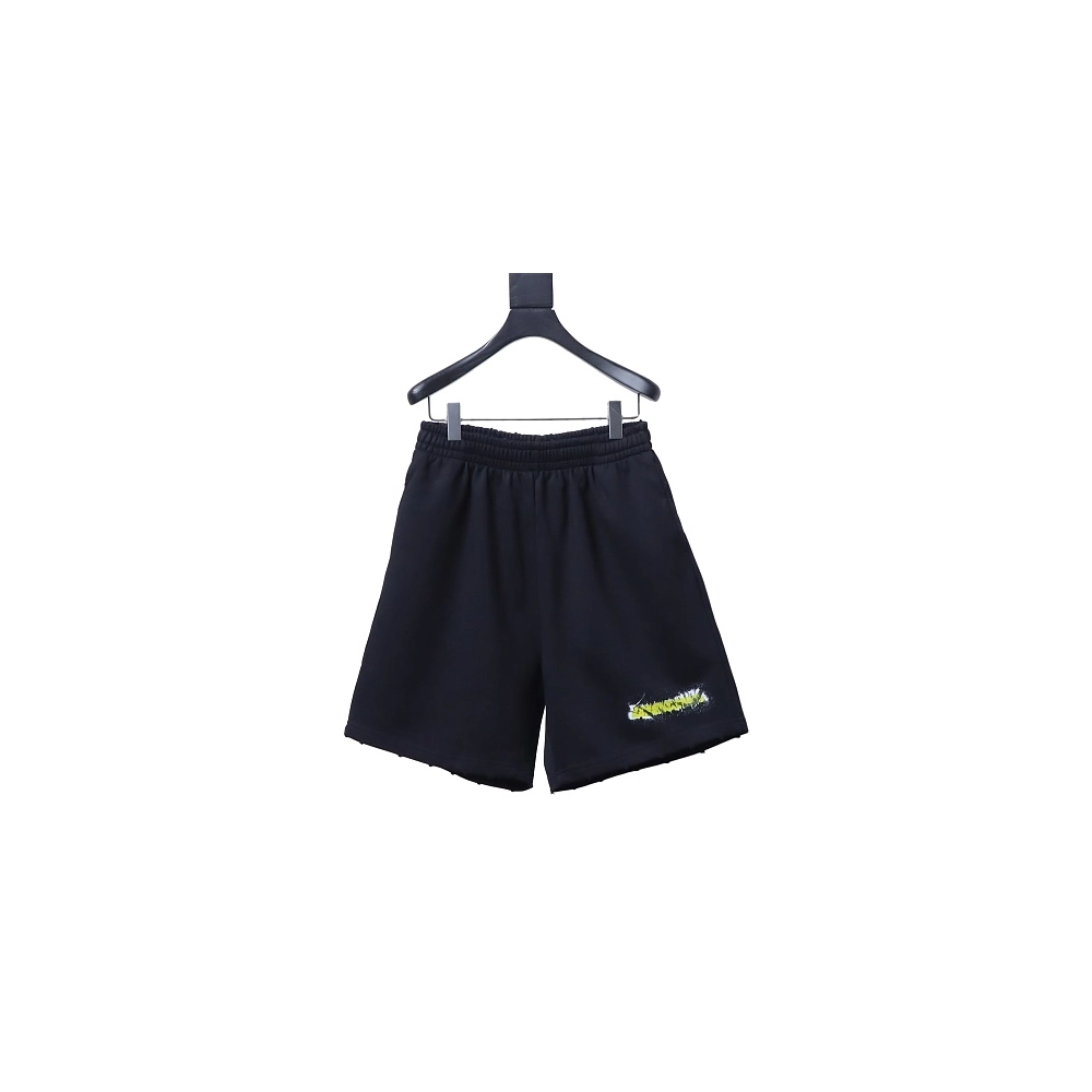 Balenciaga Spray-Paint Letter Drawstring Shorts,Balenciaga Shorts,Shorts,CLOTHES
