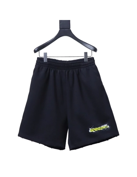 Balenciaga Spray-Paint Letter Drawstring Shorts,Balenciaga Shorts,Shorts,CLOTHES