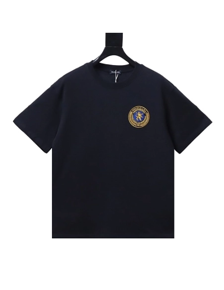 Balenciaga Chest Badge Embroidered T-Shirt Black,Balenciaga T-Shirts,T-Shirts,CLOTHES