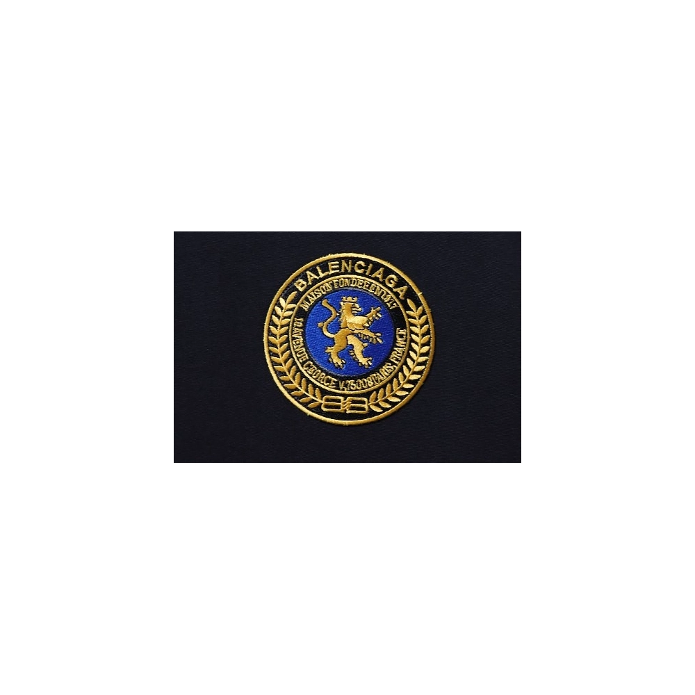 Balenciaga Chest Badge Embroidered T-Shirt Black,Balenciaga T-Shirts,T-Shirts,CLOTHES