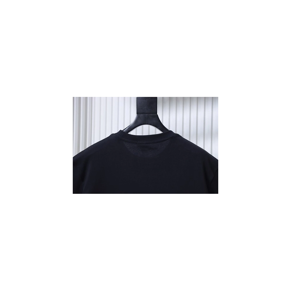 Balenciaga Chest Badge Embroidered T-Shirt Black,Balenciaga T-Shirts,T-Shirts,CLOTHES