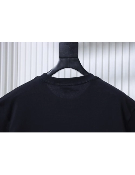Balenciaga Chest Badge Embroidered T-Shirt Black,Balenciaga T-Shirts,T-Shirts,CLOTHES