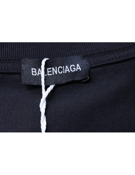 Balenciaga Chest Badge Embroidered T-Shirt Black,Balenciaga T-Shirts,T-Shirts,CLOTHES