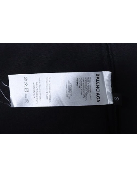 Balenciaga Chest Badge Embroidered T-Shirt Black,Balenciaga T-Shirts,T-Shirts,CLOTHES